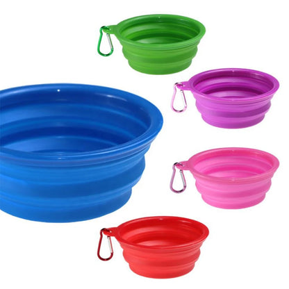 Eco Friendly Silicone Solid Modern Portable Waterproof Dog Collapsible Travel Bowls 11 Colors Available