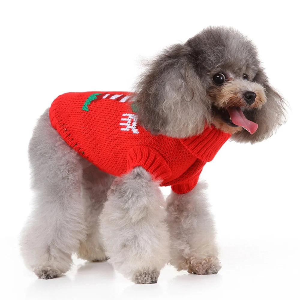 Holiday Design Mrs.Claus Pet Winter Sweater XXL Polyester Cloth Santa Christmas Costume Dog Modern Style Accessory Spring Autumn