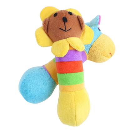 High Quality Lion Giraffe Stripe Squeaky Plush Dog Toys Eco-Friendly Cartoon Style Made of Cotton and Plastic