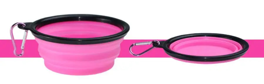 Eco Friendly High Quality Pure Solid Color Dog Silicone Outdoor Collapsible Waterproof Portable Bowl Dog Accessories Pet Feeder