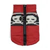 Warm Polyester Padded Geometric Mediterranean Pink Green Camouflage Service Dog Harness Vest Pet Winter Coat
