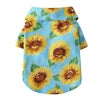 Hawaii Style Daisy Print Polyester Pet Coat Small Medium Dogs Breathable Short Sleeve Summer Shirt Collar Cute Floral Design