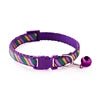 Hot Selling Reflective Diagonal Pattern Printed Pet Nylon Collar Soft Adjustable Small Bell Buckle Closure for Dogs & Cats