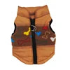 Warm Polyester Padded Leisure Mediterranean Design Dog Harness Vest Pet Winter Coat with Geometric Pattern