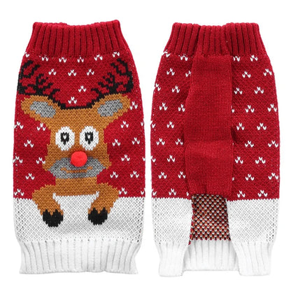 Luxury Winter Sweater for Dogs Cute 3D Reindeer Printed Fall Season Acrylic and Fleece Pet Clothes