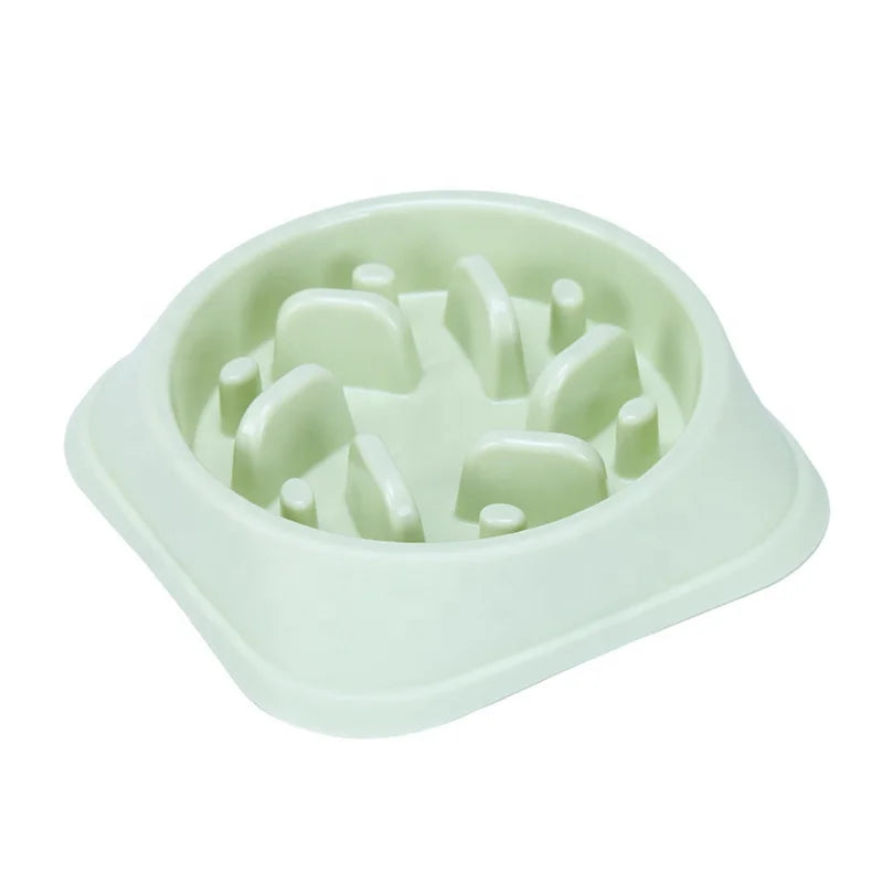 Eco-Friendly Lightweight Anti-Slip Bottom Dog Food Bowl Chew Proof Slow Feeder in 7 Colors PP Material Indoor Use for Pets