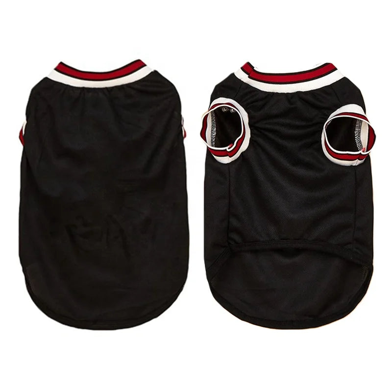 Breathable Polyester Mesh Fabric Sport Style Animal Print Pet Summer Shirt Solid Color Dog Shirts Custom Logo Acceptable