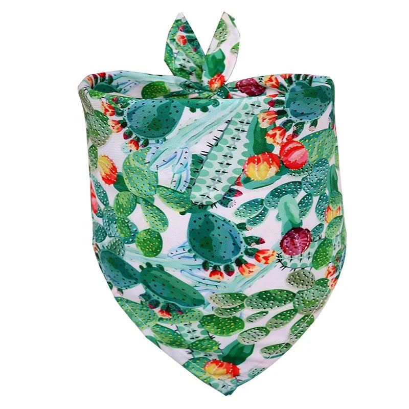 Cool Summer Dog Bandana Hawaii Style Flamingo Fruit Flower Leaves Printing Custom Thick Hat Made Polyester Cotton Winter Spring