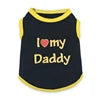 Wholesale Cute I Love Daddy Mommy Printed Cotton Dog T Shirts Tank Tops in XS S XL Sizes for Spring Summer Autumn Seasons