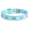 PU Leather Dog Collar Bone Studs Durable Adjustable Quick Release Buckle Collar for Dogs Fashionable Colorful Design 14