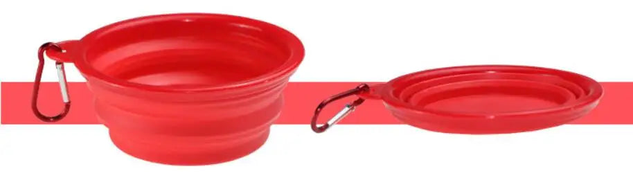 Eco Friendly Silicone Solid Modern Portable Waterproof Dog Collapsible Travel Bowls 11 Colors Available