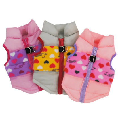Warm Polyester Padded Leisure Mediterranean Design Dog Harness Vest Pet Winter Coat with Geometric Pattern
