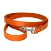 Durable Luxury Dog Walking Lead Simple Solid Candy Colors 16 PU Slip Pet Leash Flat Strap Metal Snap Hook