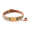 Hot Selling Reflective Diagonal Pattern Printed Pet Nylon Collar Soft Adjustable Small Bell Buckle Closure for Dogs & Cats
