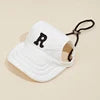 Canvas Pet Baseball Cap Ear Holes Adjustable Sun Visor Hat for Dogs Cats Solid Ins Breathable Summer Outdoor Accessory Multiple