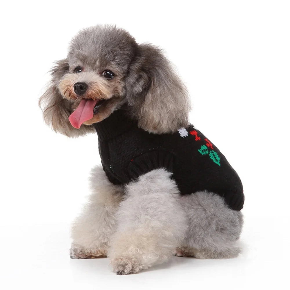 Christmas Eve Cool Skull Dog Warm Knitted Sweater Modern Cute Pet Clothes Puppy Dogs Polyester Winter XL XXL Sizes Halloween