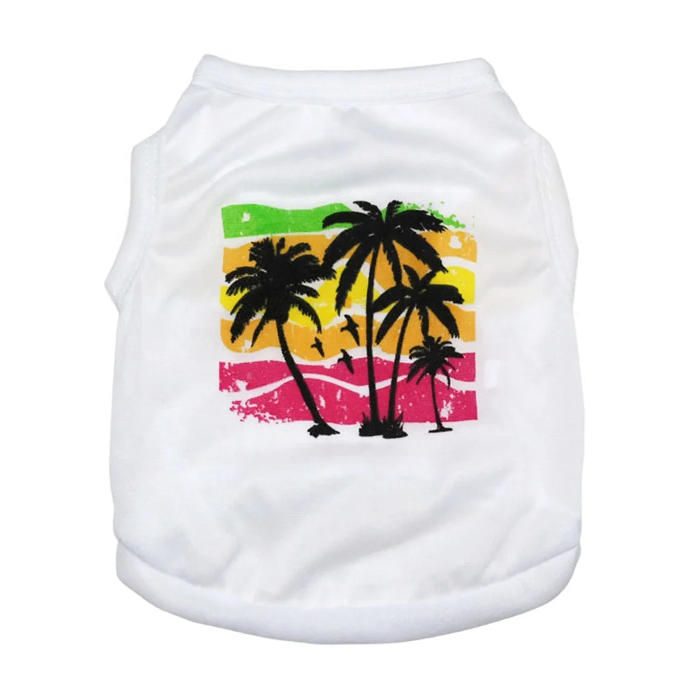 Modern Breathable Summer Polyester Pet Shirt Eco-Friendly Sustainable Factory Price Hawaii Printing Cheap Blank Dog Clothes for