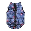 Warm Polyester Padded Leisure Mediterranean Design Dog Harness Vest Pet Winter Coat with Geometric Pattern