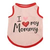 European American Style Summer XS Polyester Dog Vest High Elastic 'Free Kisses' and 'Love Mom Dad' Printed Stripe Pet Clothes