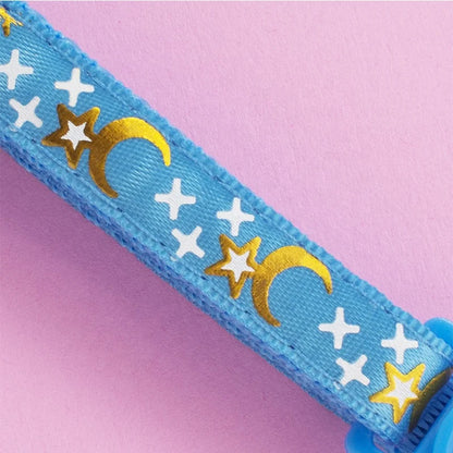 Colorful Shining Star Moon Pet Nylon Collar Soft Adjustable Small Bell Print Buckle Closure for Cats Dogs Pets Accessories