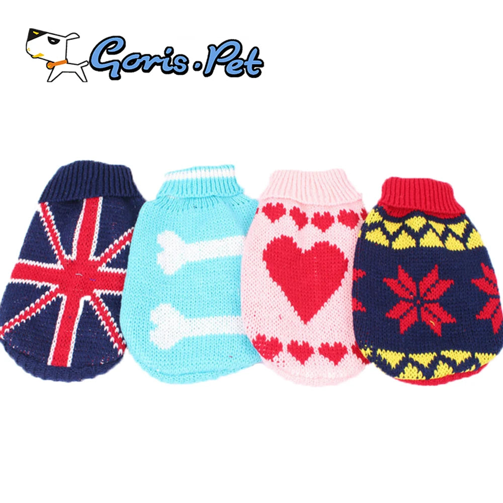 GorisPet Winter Clothes for Large and Small Dogs Solid Pattern Warm Colorful Knit Sweaters Cute and Modern Style for Pets