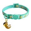Colorful Shining Star Moon Pet Nylon Collar Soft Adjustable Small Bell Print Buckle Closure for Cats Dogs Pets Accessories