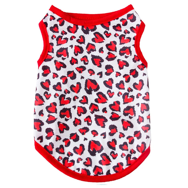 Classic Stars Plaid Leopard Print Pet Summer Tank Top Breathable Soft Cotton Pet Clothes for Cats and Dogs Sleeveless