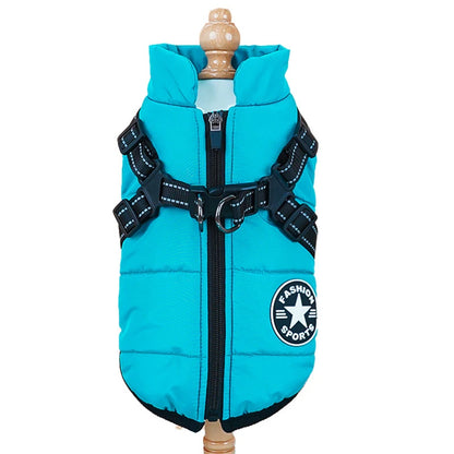 Thick Warm Winter Dog Coat Waterproof Quilted Polyester Jacket Leisure Sports Modern Nordic Design Outdoor Use Soft Fleece Lined