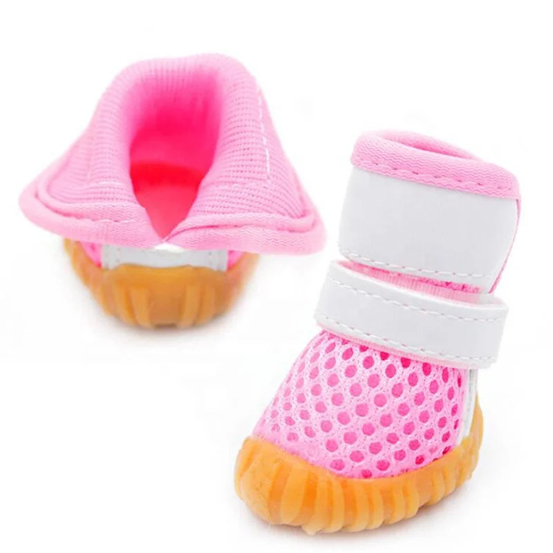 Luxury High Quality Classic Summer Sport Dog Boots Waterproof Polyester & Rubber Animal Shoes with Fashionable Mesh Design