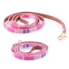 British Western Plaid Pet Dog Leash Classic Tartan Pattern PU-lined Durable Comfortable Walking Lead for Small Medium Dogs Cats