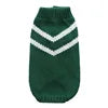 Custom Modern Leisure Stripe Acrylic Dog Sweater Green Pure Color Winter for Fall