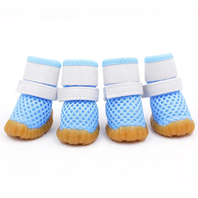 Luxury High Quality Classic Summer Sport Dog Boots Waterproof Polyester & Rubber Animal Shoes with Fashionable Mesh Design