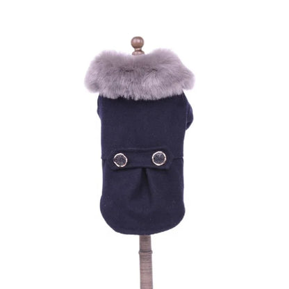 Hot Selling XL Black and Gray Super Soft Fur Collar Accessories for Coats Dogs Nice Winter Woolen Pet Coat Warm and Comfortable