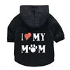 Pet Hoodie for Dogs-'I Love My Mom' Printed Fleece Sweatshirt XS Size Winter Warmth Small Breeds Teddy Poodle 11 Colors