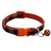 High Quality Adjustable Nylon Dog Collar Classic Plaid Design with Colorful Bell for Small Pets' Training