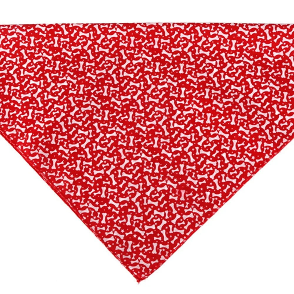 Wholesale Bone Star Print Polyester Cotton Dog Bandana Bone Star Print Soft Washable Reversible Neck Scarf for Small Large Pets