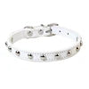 Luxury Classic PU Leather Dog Collar Studs Houndstooth Pattern-13 Colors Available Stylish for Dogs Cats Durable All Seasons