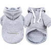 Solid Color Eco-Friendly Polyester Dog Cat Hoodie Zipper Pocket Soft Fleece Lined Warm Drawstring for Small/Medium Pets-Daily