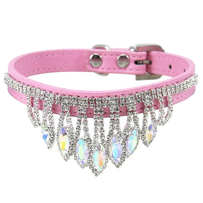 Luxury Blingbling XS Size Solid Pattern Cat Dog Collars Elegant Rhinestone Sparkling Jewel Beaded Charms for Spring Summer