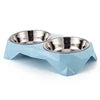 High Feet Anti-Skid Reptile Feeder Stainless Steel Bowls PP Stand Modern Waterproof Solid Rounded Cervical Vertebrae Neck