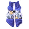 Warm Polyester Padded Leisure Mediterranean Design Dog Harness Vest Pet Winter Coat with Geometric Pattern