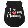 European American Style Summer XS Polyester Dog Vest High Elastic 'Free Kisses' and 'Love Mom Dad' Printed Stripe Pet Clothes