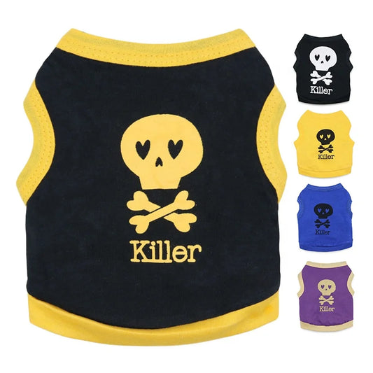 Wholesale Cool Killer Summer Pet Dog Clothes Shirt Modern XL and XS Cotton Coat with Print Pattern for Spring Season