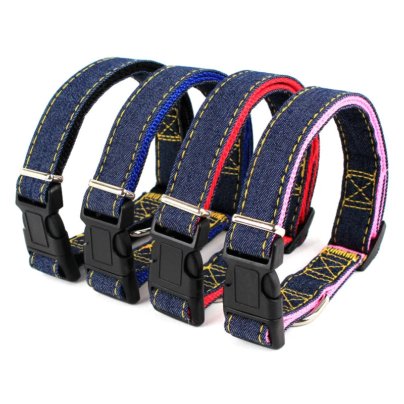Hot Sale Comfortable & Stylish Denim Pet Harness Leash Collar Set with Buckle Closure-Simple Fashion Design for Dogs All Seasons