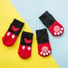 Cute Cartoon Duck Paw Anti-Slip Rubber Dog Socks Fashion Style Waterproof Pet Sock Shoes with Grip Knitted Animal Pattern