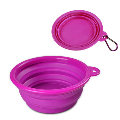 Eco Friendly Silicone Solid Modern Portable Waterproof Dog Collapsible Travel Bowls 11 Colors Available