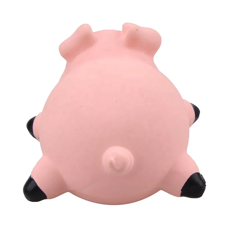 Eco-Friendly Cartoon Cute Pig Shaped Latex Waterproof Dog Chew Toy with Squeaker