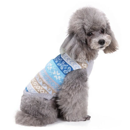 Cute Winter Knitting Patterns Pet Clothes Dog Sweater with Bowknot Christmas Snow for Furry Friends
