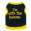 Funny Custom Logo Cotton Pet T-Shirt for Small Dogs Basic with 'I AM with HUMAN' Printing Summer Spring