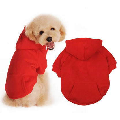 High Quality Eco-Friendly Fleece Cotton Dog Hoodie Classic Cute Pocket Solid Plain for Winter Spring Halloween Available Small